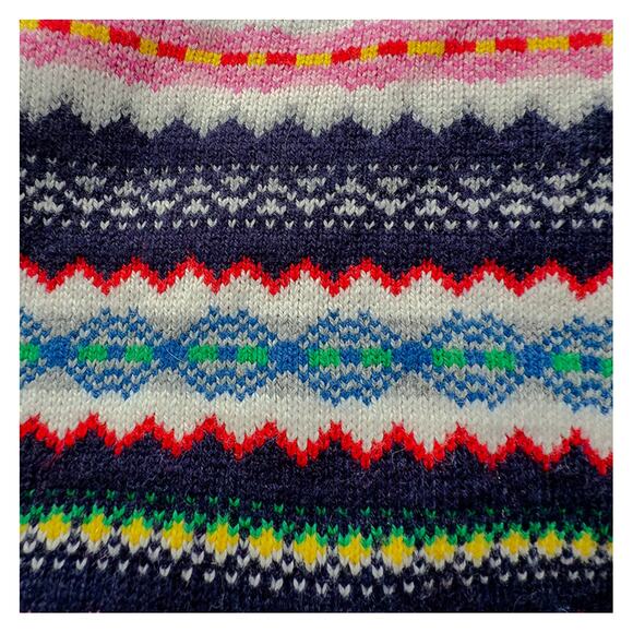 Gap Fair Isle Lovely Multicolor Stripe Crewneck Sweater Women's Small T - Picture 5 of 6